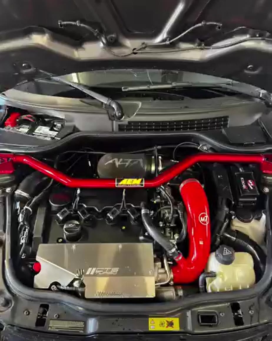 Clean MINI Cooper engine bay after an engine detail in Richfield, Utah