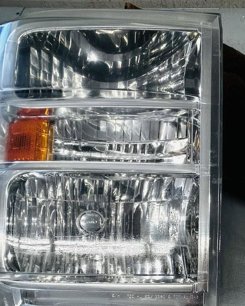 Clear truck headlight after headlight restoration at Red Dirt Autovisions in Richfield, Utah