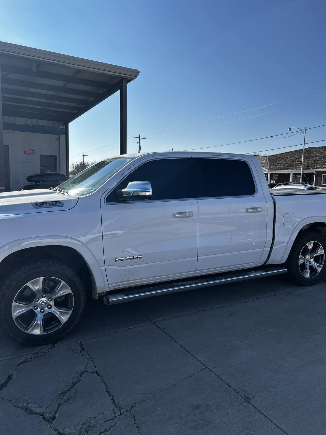 White Ram 1500 with window tint from Red Dirt Autovisions in Richfield, Utah